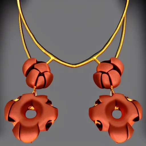 Prompt: jewelry design, sakura onyx necklace, render by blender and octane, diffuse light, trending on artstation, cinematic