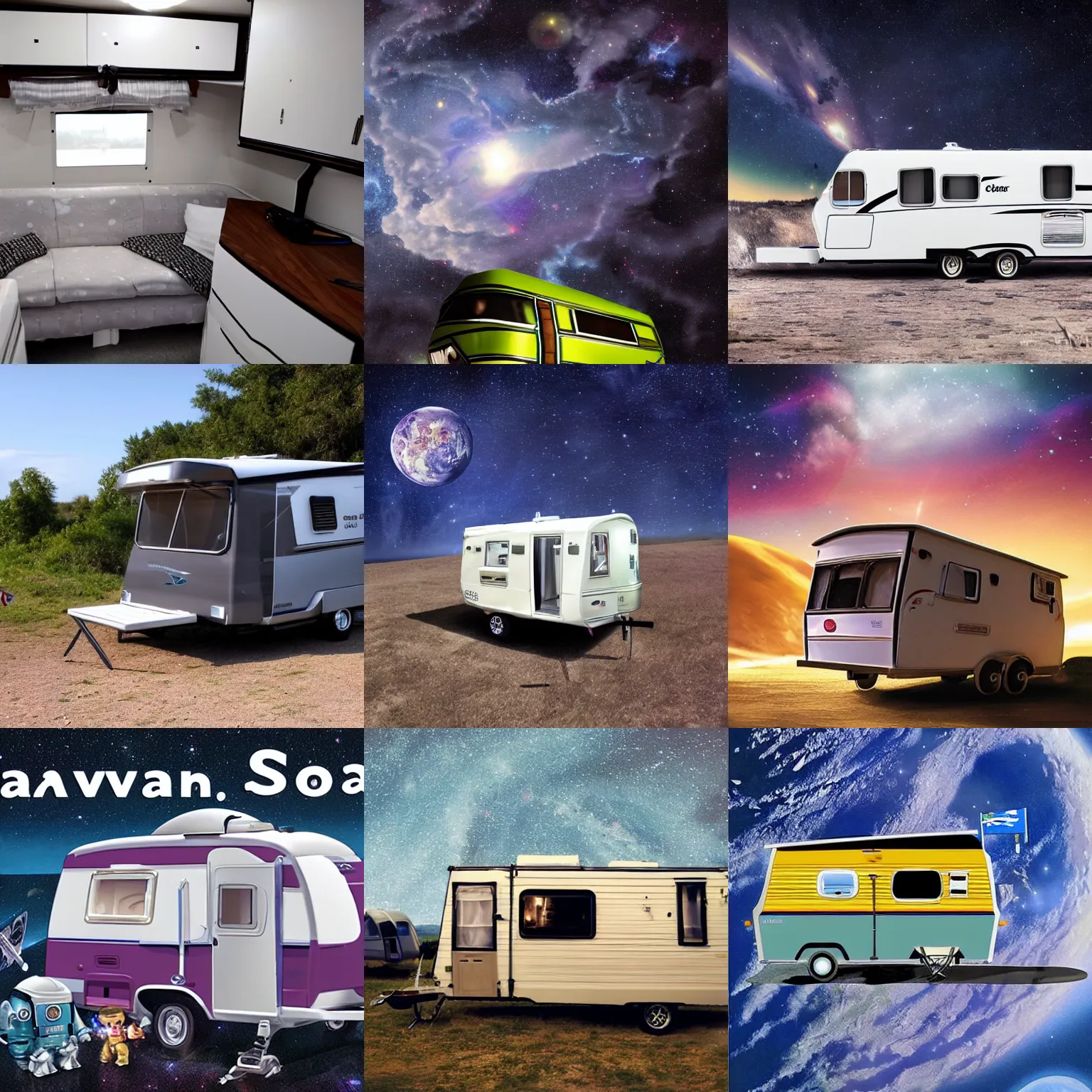 Prompt: caravan in space