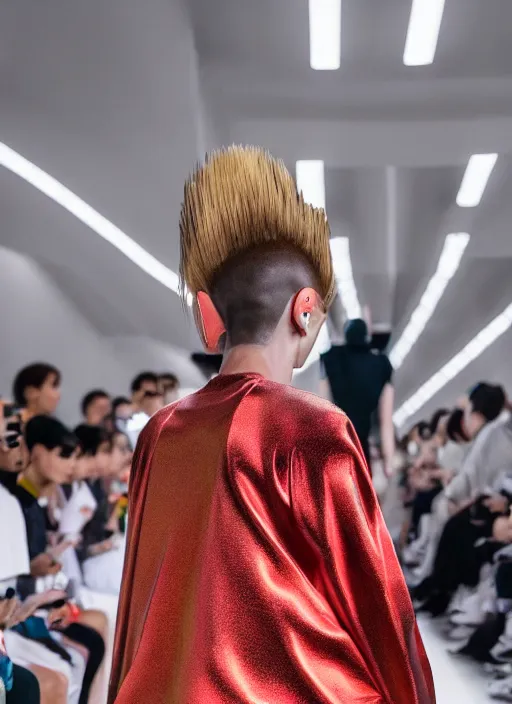 Image similar to hyperrealistic and heavy detailed balenciaga runway show of dragon ball z, leica sl 2 5 0 mm, vivid color, high quality, high textured, real life