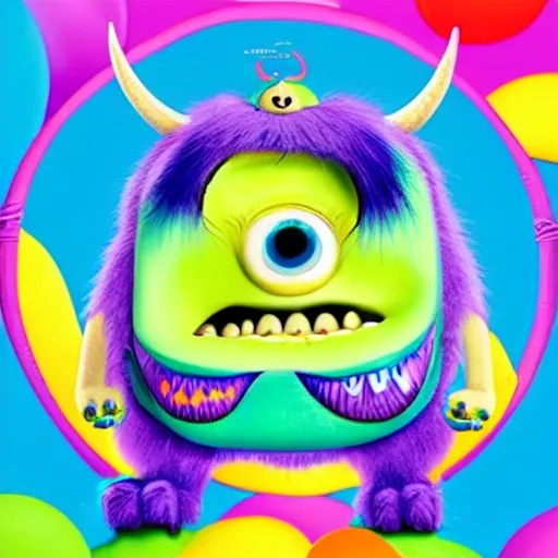 Prompt: boo from monsters inc, lisa frank style