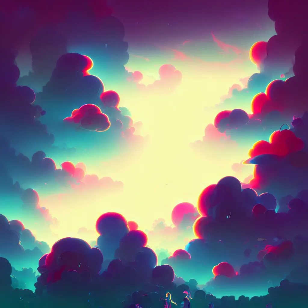 Image similar to a simple micro-service deployed to a datacenter, cloud, security, attack vector, trending on Artstation, painting by Jules Julien, Leslie David and Lisa Frank and Peter Mohrbacher and Alena Aenami and Dave LaChapelle muted colors with minimalism