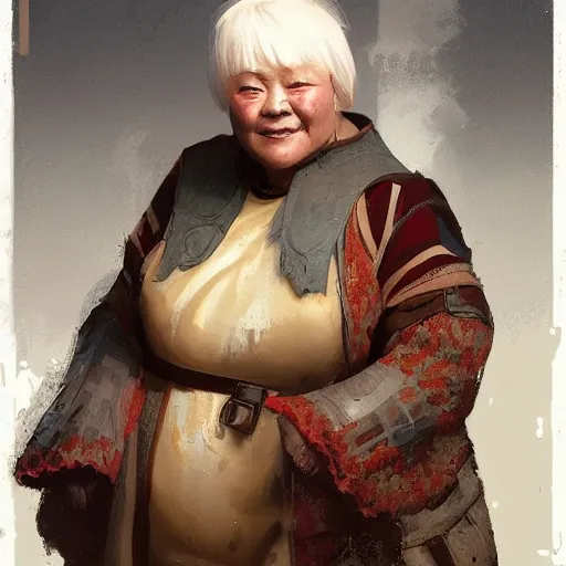 Image similar to a medieval healer from china, female, chubby, brilliant and uptight, sci fi character portrait by Greg Rutkowski, Craig Mullins