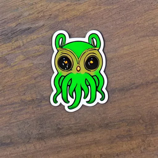 Image similar to sticker of cthulhu and tarsier mix