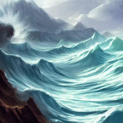 Image similar to digital artwork of a wonderful an big galion, waves. d & d, illustration, realism, trending on artstation