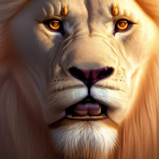 Prompt: portrait of an anthro albino lion, game design fanart by concept artist gervasio canda, behance hd by jesper ejsing, by rhads, makoto shinkai and lois van baarle, ilya kuvshinov, rossdraws global illumination radiating a glowing aura global illumination ray tracing hdr render in unreal engine 5