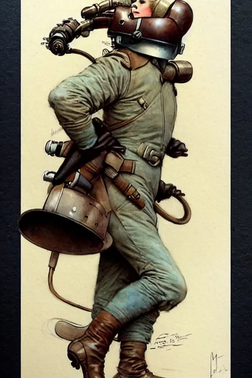 Image similar to (((((1950s the rocketeer . muted colors.))))) by Jean-Baptiste Monge !!!!!!!!!!!!!!!!!!!!!!!!!!!