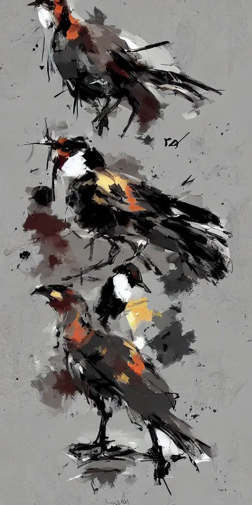 Image similar to digital painting, digital art, ashley wood, birds