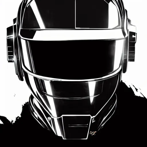 Image similar to portrait of Alpha from Daft Punk, dramatic lighting, illustration by Greg rutkowski, yoji shinkawa, 4k, digital art, concept art, trending on artstation