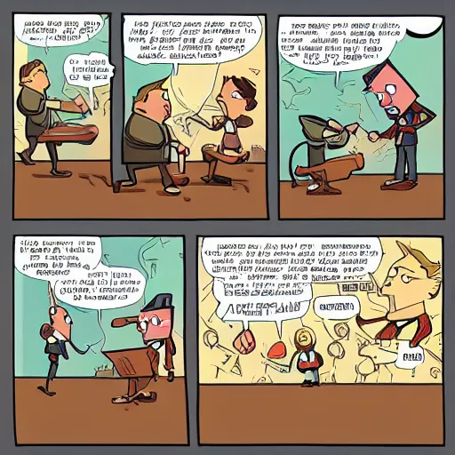 Image similar to penny arcade comic strip, illustrated by mike krahulik