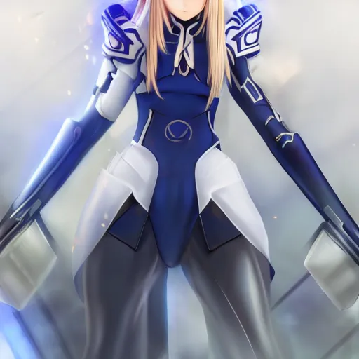 Image similar to beautiful image of saber from fate / stay night in a thight plugsuit, high quality, highly detailed, 4 k, drawn by wwpgi, trending on artstation