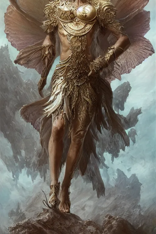 Prompt: full body portrait shot of adrien brody as king oberon, fairy wings, lord of beasts, highly detailed, digital painting, artstation, concept art, soft focus, depth of field, artgerm, tomasz alen kopera, peter mohrbacher, donato giancola, wlop, boris vallejo