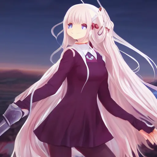 Image similar to beautiful full body image of illya von einzbern from fate / stay night, high details, high resolution, noise filtered, artstation, 4 k, highly detailed, high quality, digital painting masterpiece, beautiful brush strokes