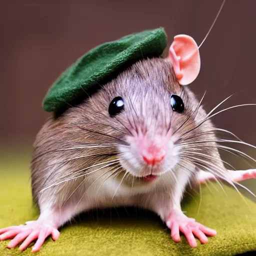 Prompt: a rat with a hat