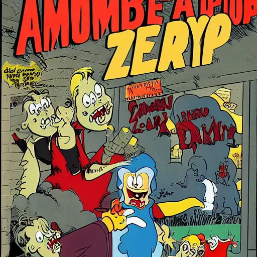 Prompt: zombie apocalypse by tex avery and carl barks, detailed