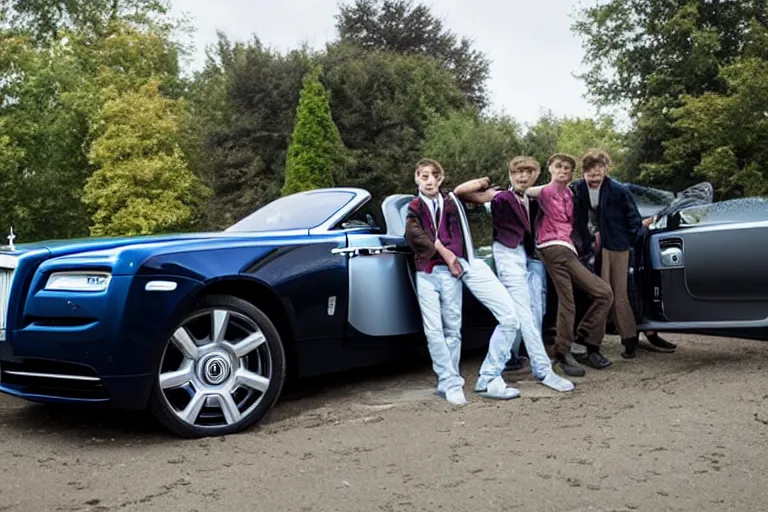 Image similar to stoned teenagers decided to drown Rolls-Royce