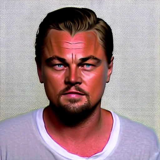 Prompt: leonardo dicaprio Mugshot