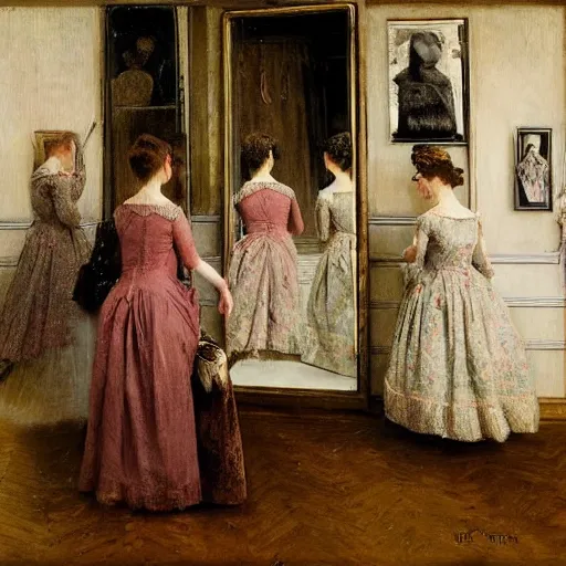 Image similar to dressing room by alfred stevens