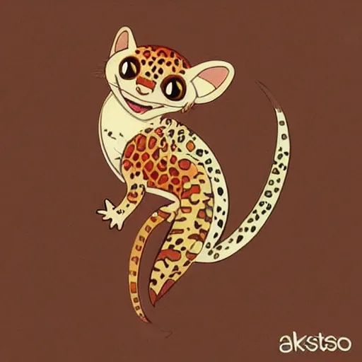 Prompt: A very beautiful sticker art of a leopard gecko cat, cute, high quality, smooth lines, trending on ArtStation, art by aleksagosto, Instagram