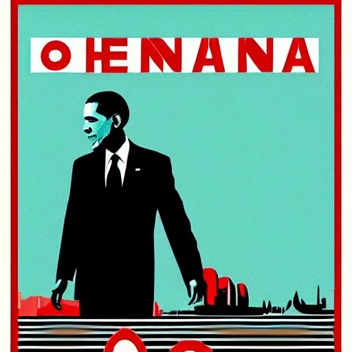Image similar to Obama “no change” slogan, the world if Obama didn’t want change. Retro Soviet style poster by Shepard Fairey