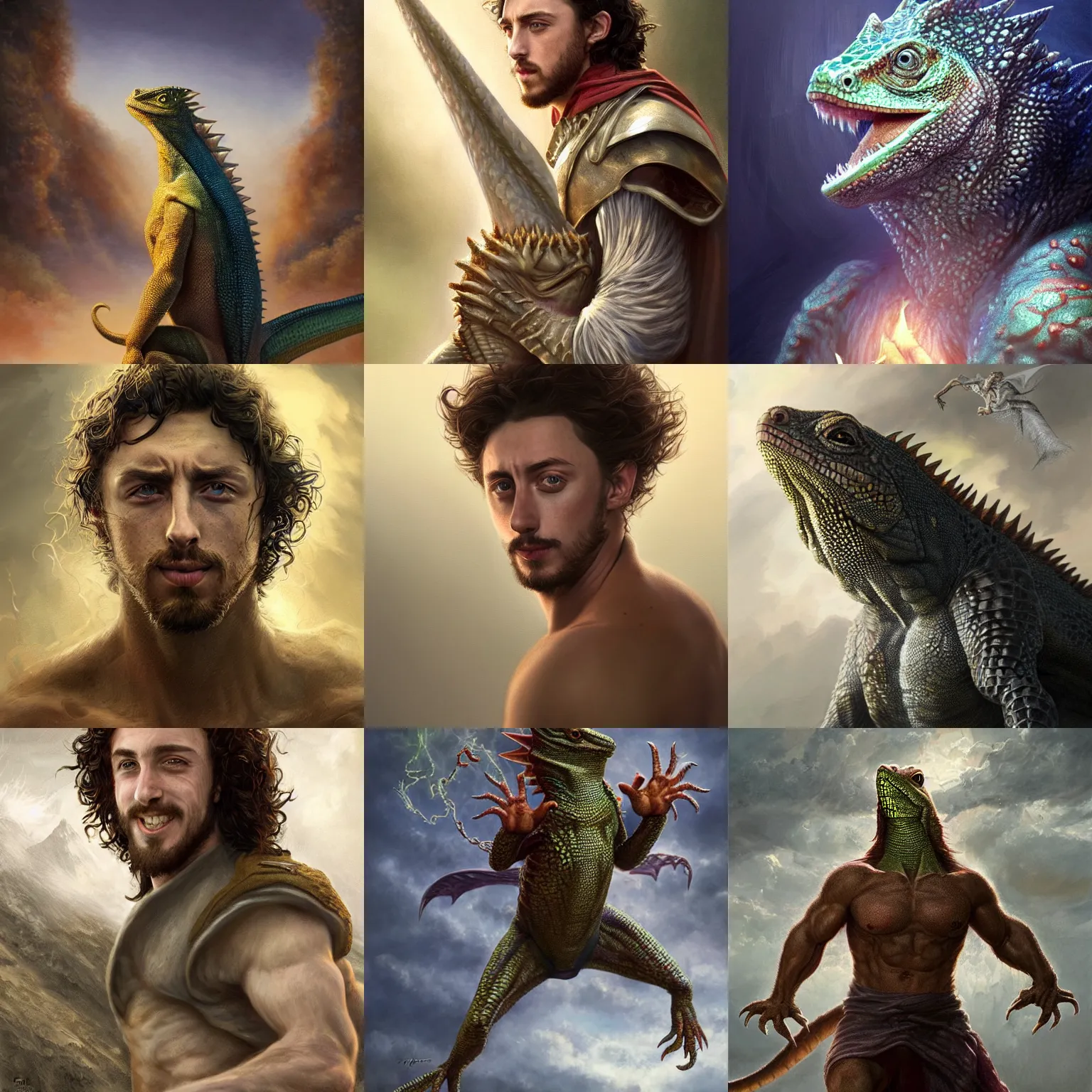 Prompt: aaron taylor johnson as a wizard lizard. digital painting, detailed, 8 k, trending on artstation, smooth, sharp focus artwork by mark arian, artgerm, mark keathley, greg rutkowski