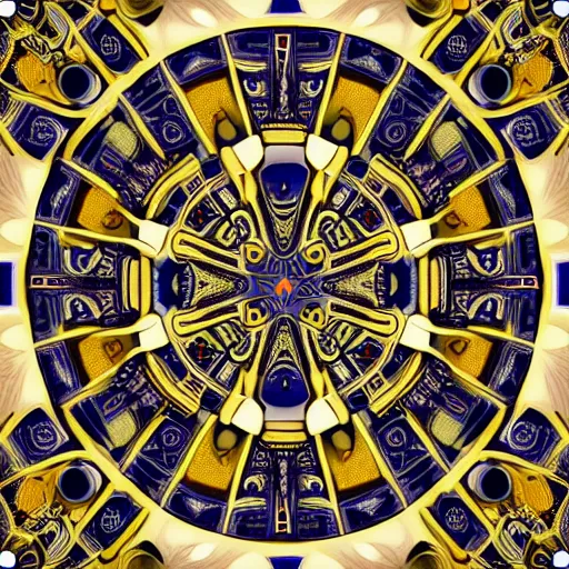 Prompt: symmetrical mandala pattern of machine guns, shotguns, rifles, revolvers, bullets, ultra-realistic, intricate details, 4k