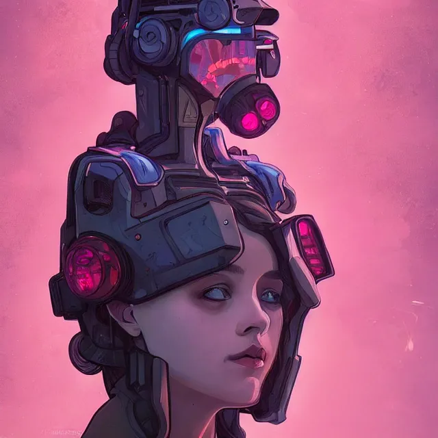 Image similar to a beautiful portrait painting of a ( ( cyberpunk ) ) girl by simon stalenhag and pascal blanche and alphonse mucha!! and nekro!. in style of digital art. colorful comic, film noirs, symmetry, hyper detailed. octane render. trending on artstation