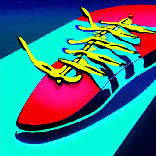 Image similar to skate in ocean. pop art, no duplicate image, glowing lights, ultra details, digital painting, artstation, concept art, smooth, sharp focus, illustration, intecrate details, art by richard hamilton and mimmo rottela, pixels art by kirokaze and paul robertson, dall e 2 rendered - h 7 6 8