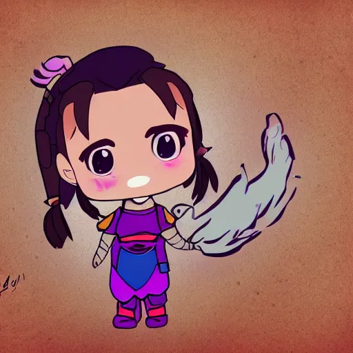 Prompt: chibi aloy cutesy in the style of a disney cartoon