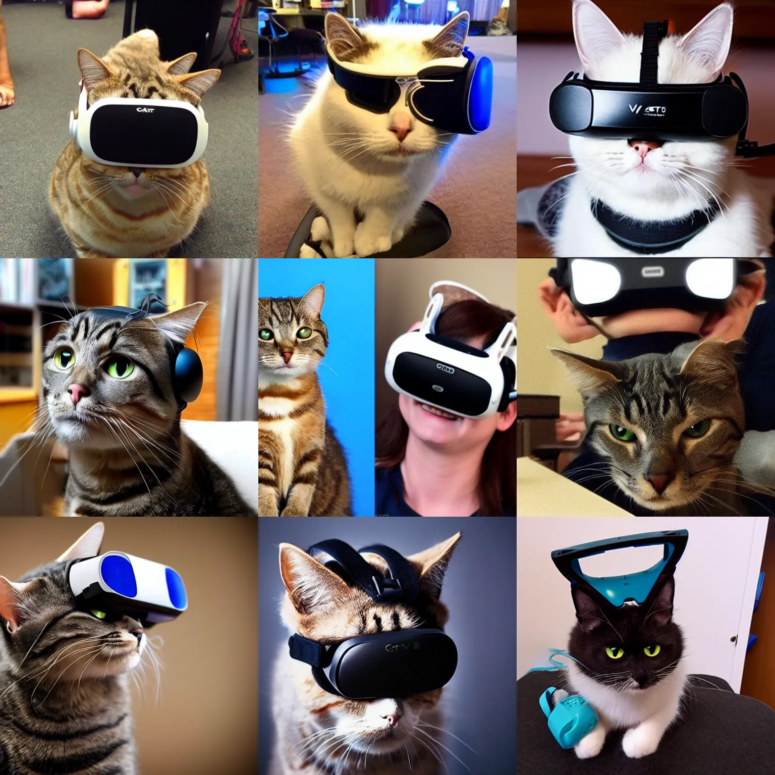 Prompt: cat wearing vr headset