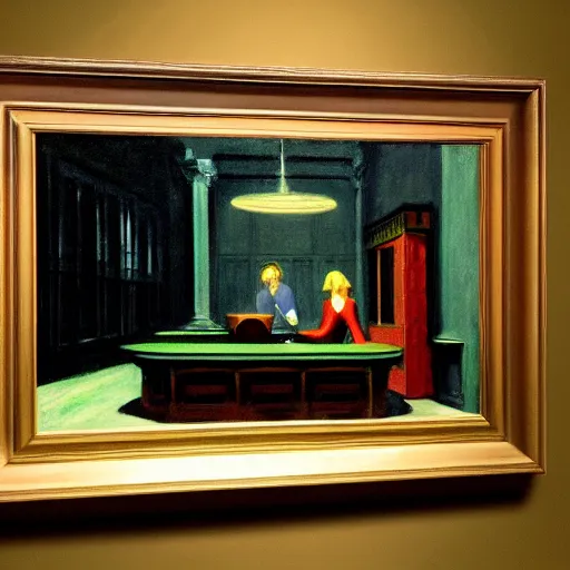 Image similar to the lord of the ring painted by edward hopper, 4 k, painting