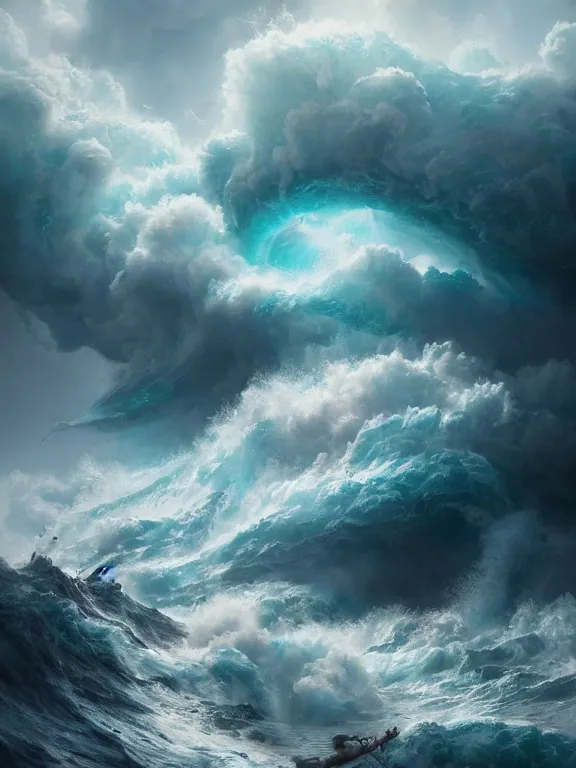 Prompt: photo of 8k ultra realistic raging storm at sea, heavy waves, epic clouds, full of colour, cinematic lighting, battered, trending on artstation, 4k, hyperrealistic, focused, extreme details,unreal engine 5, cinematic, masterpiece, art by Peter Mohrbacher