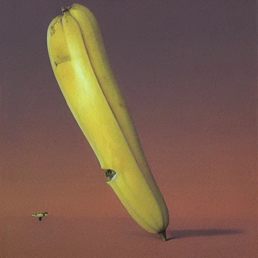 Prompt: corrupted banana made by Zdzislaw Beksinski
