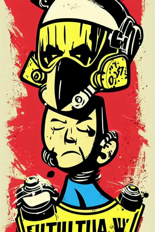 Image similar to fallout 7 6 retro futurist illustration art by butcher billy, sticker, colorful, illustration, highly detailed, simple, smooth and clean vector curves, no jagged lines, vector art, smooth andy warhol style