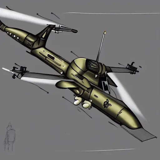 Image similar to futuristic military attack helicopter concept art