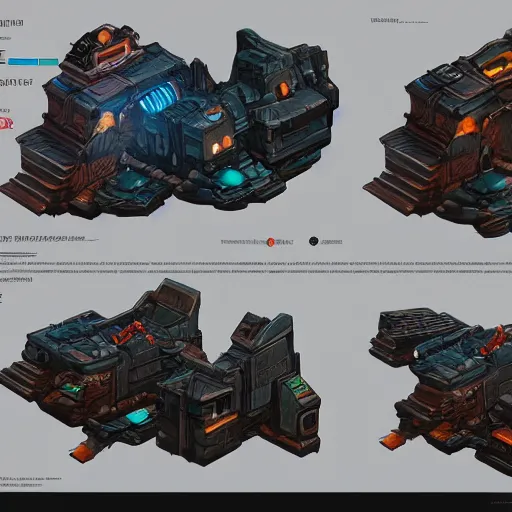 Prompt: game asset building scifi, modular, concept art, high details