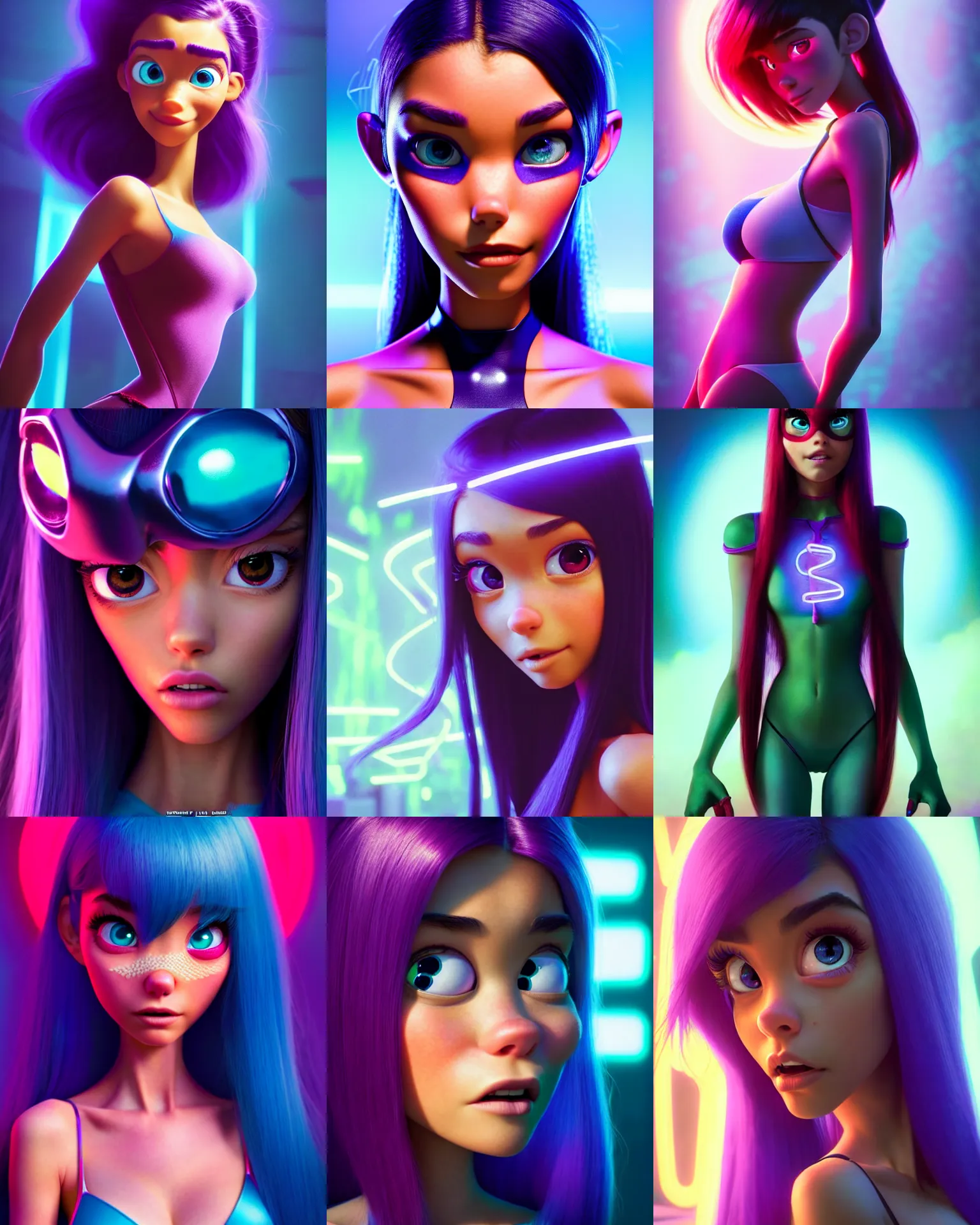 Prompt: pixar movie still portrait photo of madison beer : : college woman : : as hot angry devil cyborg edm raver woman by pixar : : by greg rutkowski, wlop, rossdraws, artgerm, weta, marvel, rave girl, leeloo, unreal engine, glossy skin, pearlescent, shiny, hdr, bright morning, anime, maxim magazine, : :