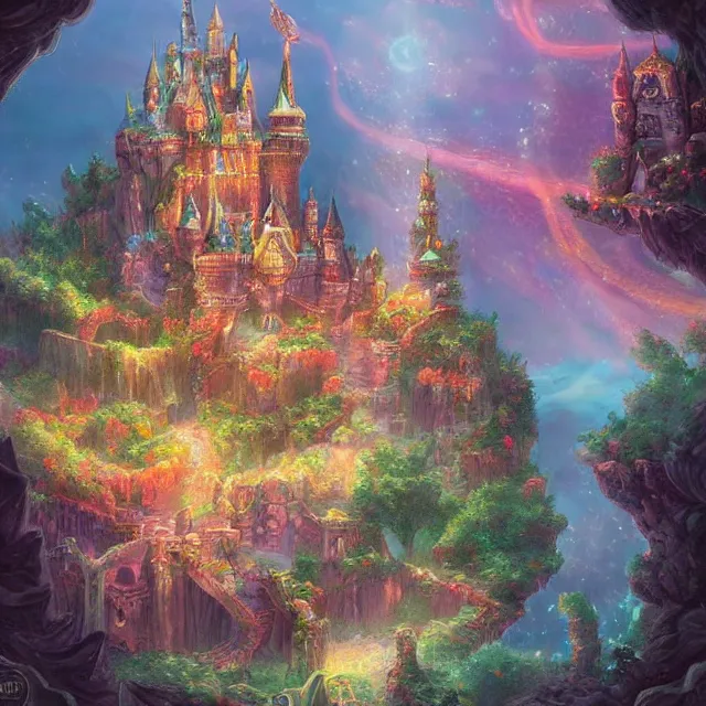 Image similar to infinitely detailed scenery art expanding fantasy dream art candy world with a castle made out of candy detailed scenery artwork, candy scenery artwork scenery artstation!! scenery pixiv!!