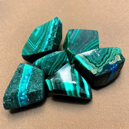 Prompt: azurite malachite quartz crystals