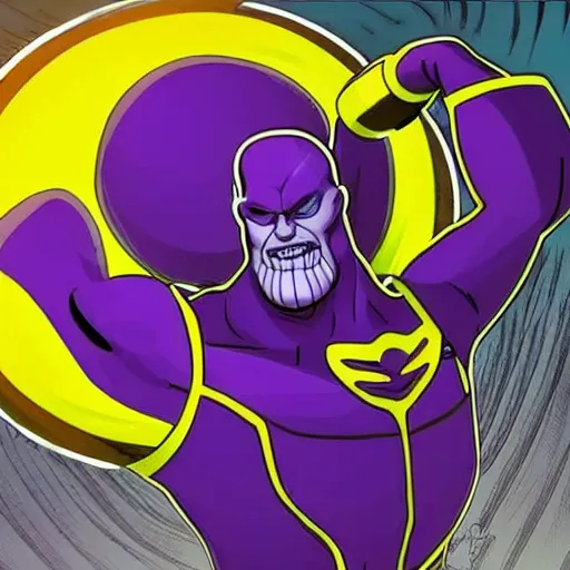Prompt: thanos playing basketball