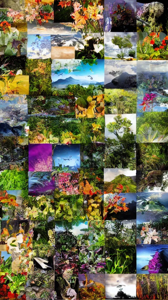 Prompt: collage of nature, by mike mcquaid