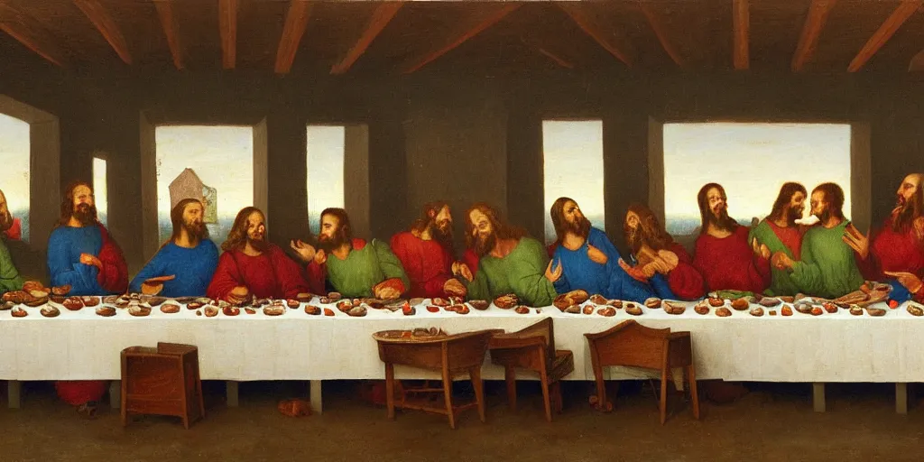 Image similar to the last supper in bishop hill colony farm by olof krans oil on board