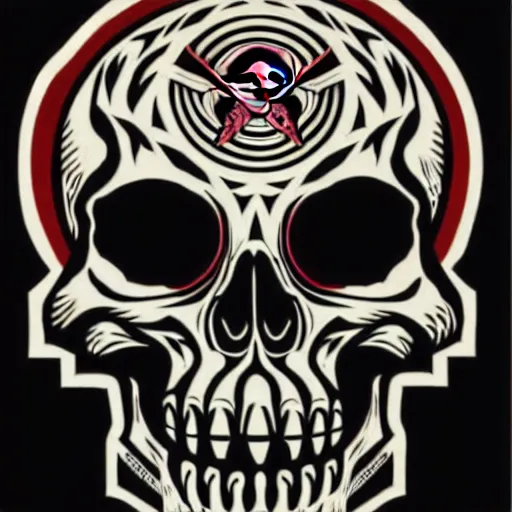 Prompt: punk skull, solo. by shepard fairey