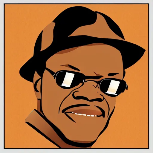 Prompt: a nice vector sticker of samuel l jackson