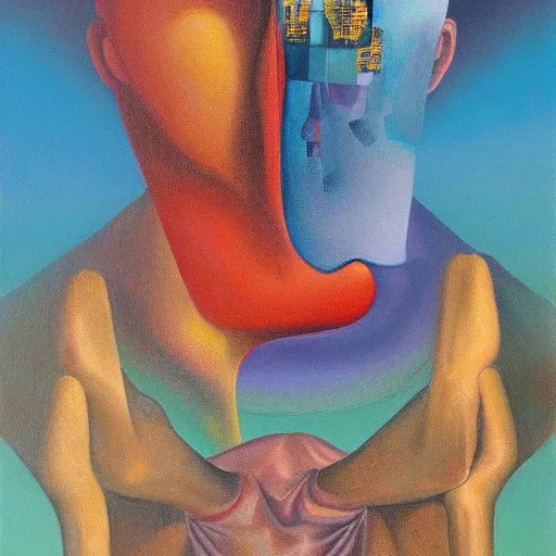 Prompt: the aquarius mind, surrealism, oil on canvas, masterpiece, award - winning