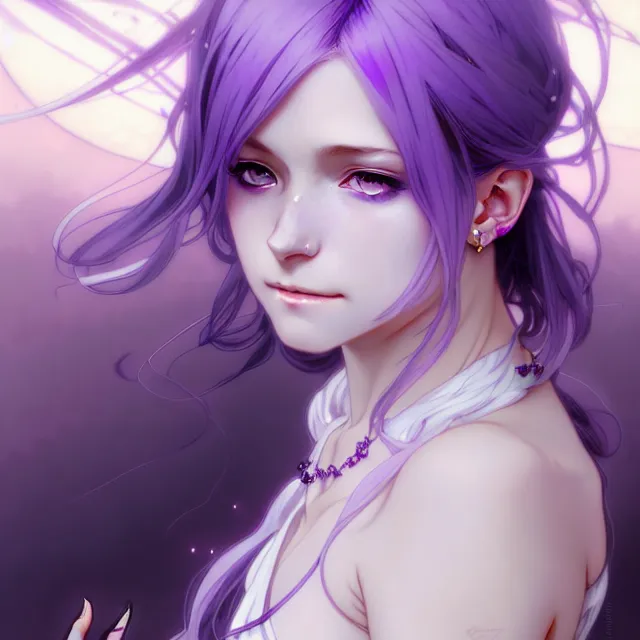 Light Purple Eyes White Hair Dress Anime Girl HD Anime Girl Wallpapers, HD  Wallpapers