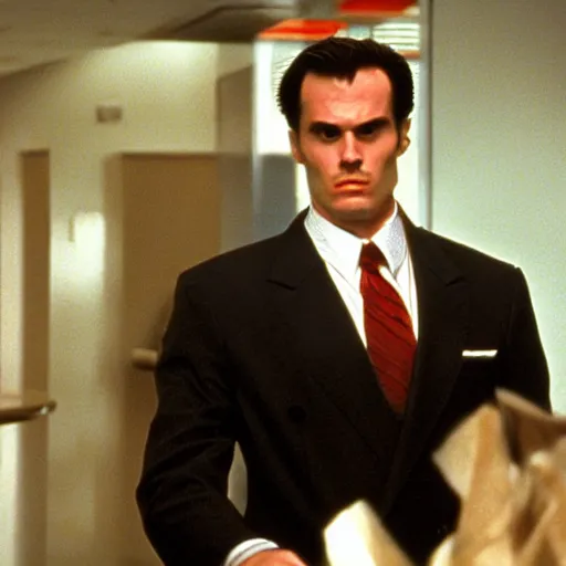 Prompt: Mario in American Psycho (1999)