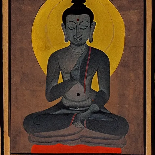 Image similar to steve jobs as buddha shakyamuni meditating in the lotus position, india, bihar, probably kurkihar, pala dynasty, c. 1 0 0 0 ad, black stone