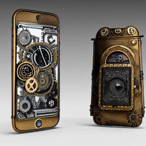 Image similar to steampunk cellphone