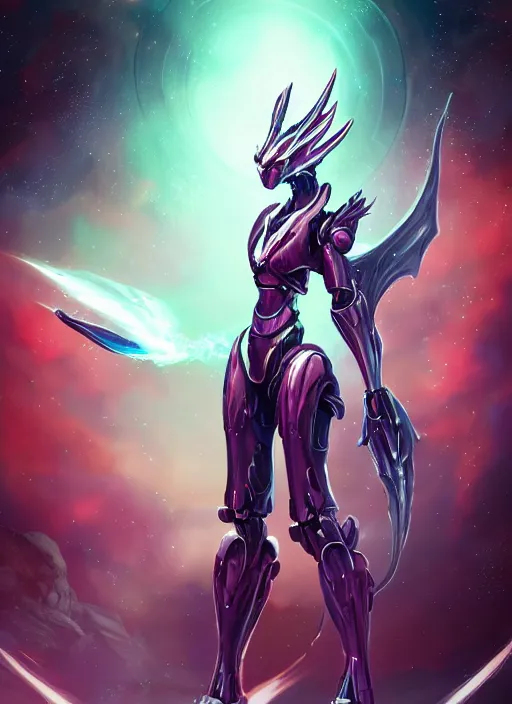 Image similar to cinematic goddess shot, cosmic sized perfectly proportioned stunning beautiful hot anthropomorphic robot mecha female dragon, nebula background, larger than galaxies, galaxy being held by sharp claws, sleek silver armor, epic proportions, epic size, epic scale, ultra detailed digital art, furry art, macro art, dragon art, giantess art, warframe fanart, furaffinity, deviantart