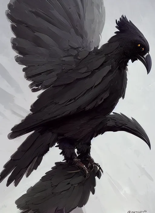 Image similar to anthropomorphic raven portrait, cloak, game design fanart by concept artist gervasio canda, behance hd by jesper ejsing, by rhads, h. r. giger, makoto shinkai and lois van baarle, ilya kuvshinov